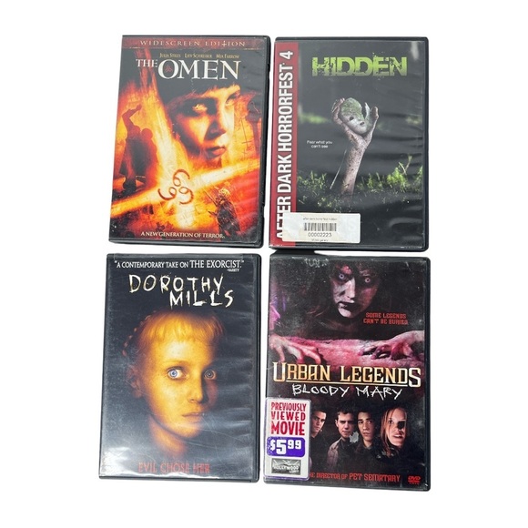 Halloween Horror DVD Lot of 4 The Omen Dorothy Mills Bloody Mary Horrorfest - Picture 1 of 6